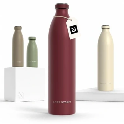 Afbeelding van LARS NYSØM &#039;Ren&#039; Roestvrijstalen drinkfles 1500ml BPA vrij geïsoleerde waterfles 1,50 Liter Berry