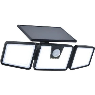 Afbeelding van LUTEC Briti solar wandlamp met sensor voor buiten LED Zwart