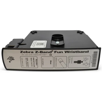 Afbeelding van Zebra printeretiketten 10012713 3K, Z Band Fun Wristband Cartridge, 2.54 cm (1 &quot;) x 10&quot;, Blue, 350 bands p/ roll, 6 roll pack