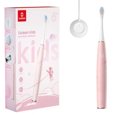 Afbeelding van Oclean Kids Elektrische Tandenborstel Calciumfluoride Borstelharen Tegen Gaatjes Ultrastille Poetservaring Roze C01000363