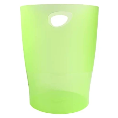 Afbeelding van Exacompta Ref. 45397D Set van 8 prullenbakken ECOBIN met handgrepen Volume 15 liter, voor kantoor en thuiskantoor Afmetingen 26,3x26,3x33,5 cm Doorschijnend appelgroen