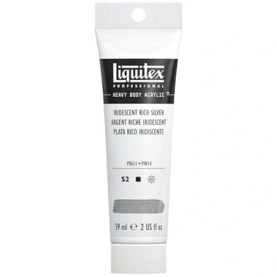 Afbeelding van Liquitex 1045239 Professional Heavy Body acrylverf in kunstenaarskwaliteit met uitstekende lichtechtheid en boterachtige consistentie, 59ml Tube, Iridescent Rich Silver
