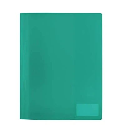 Afbeelding van HERMA 19495 snelhechter A4 doorschijnend groen, plastic zichtmap met etiket, insteekvak en metalen hechting, stevige voor school kantoor