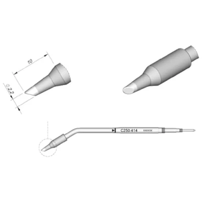 Afbeelding van JBC Tools soldeerpunt Afgeschuind Grootte 2.2 mm Lengte soldeerpunt: 10 Inhoud: 1 stuk(s)