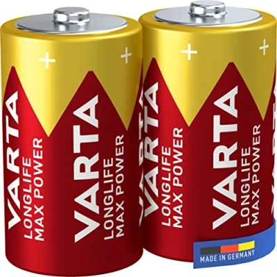 Afbeelding van VARTA Longlife Max Power D Mono LR20 Batterij (verpakking met 2 stuks) Alkaline Batterijen Made in Germany ideaal voor speelgoed en dagelijks gebruikte apparaten