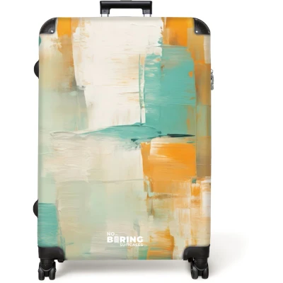 Afbeelding van NoBoringSuitcases.com® Koffer groot Reiskoffer lichtgewicht Abstracte vlakken Rolkoffer met 4 wielen Grote trolley XL 98 liter bagage