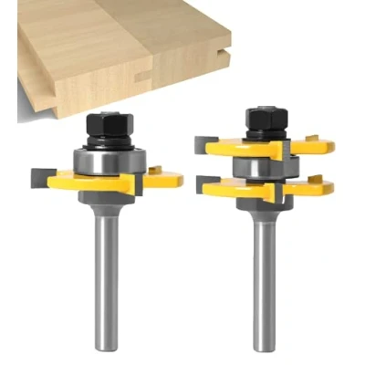 Afbeelding van APLUS tong en groeffrees 8 mm, 3 tanden, T vorm, houtbewerkingsgereedschap