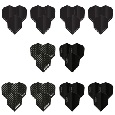 Afbeelding van Harrows Zwarte dartpijlen 10 x sets (30 flights totaal) I 100 micron premium extra sterk gemaakt in het VK professionele dartaccessoires