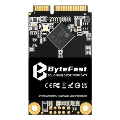 Afbeelding van ByteFest mSATA SSD 256 GB Mini SATA III 6 Gb/s Solid State Drive (30 x 50 mm), 3D NAND, opslagruimte upgrade voor laptop en desktop