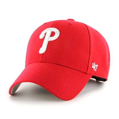 Afbeelding van 47 MLB Philadelphia Phillies MVP Uniseks baseballpet, klittenband met klittenband, wit logo, kleur Rood, One size