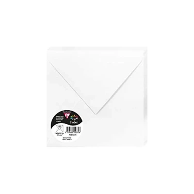 Afbeelding van Clairefontaine 5433C, verpakking met 20 enveloppen, vierkant, 16,5 x cm, 120 g/m², kleur: wit, uitnodiging voor evenementen en correspondentie, Pollen serie, glad papier van hoge kwaliteit