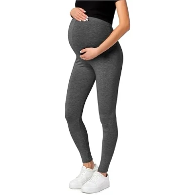Afbeelding van BE Mammy BE20 230 LE Dames Zwangerschapsleggings Lang Katoen Elasthan Yogabroek Donker Gemêleerd 4XL