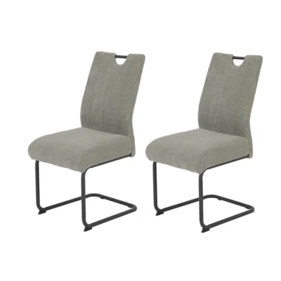 Afbeelding van HELA Vrijdragende stoel MERKUR XL Binnenvering, 140 kg vermogen, cord bekleding, set van 2 &amp; 4 (set)