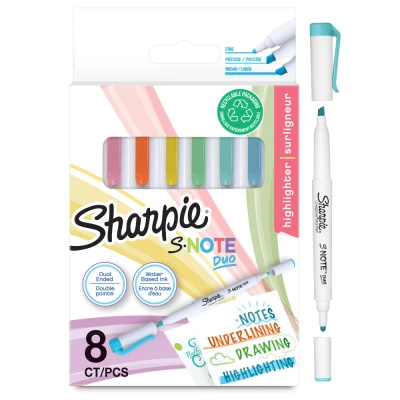 Afbeelding van Markeerstift Sharpie S note Duo blister à 8 kleuren