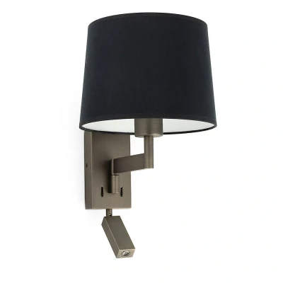 Afbeelding van Faro Lighting Artis Leeslamp Wandlamp Zwart, E27