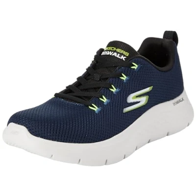 Afbeelding van Skechers Performance GO WALK FLEX LACE UP Sportieve wandelschoenen navy/lime, Heren, Maat: 44, Navy/lime Textiel