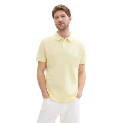 Afbeelding van TOM Tailor WITH Contrast Poloshirt, Heren, Maat: XXL, Light yellow