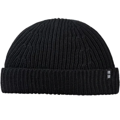 Afbeelding van Enter the Complex® Korte Fisherman beanie, dockermuts, heren en dames, trawler 100% merinowol, rolmuts, zwart, One size