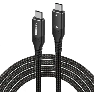 Afbeelding van DGHUMEN Thunderbolt 4 kabel, USB C naar 8K @60Hz, 40 Gbit/s, gegevensoverdracht, 100 W, PD opladen, compatibel met USB4, 3 kabel en voor MacBook Pro, docking, SSD 1M