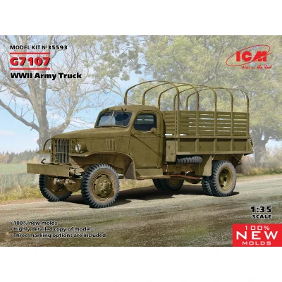 Afbeelding van 1:35 ICM 35593 G7107 WWII Army Truck Plastic Modelbouwpakket