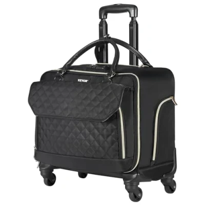 Afbeelding van VEVOR Laptop Notebook Trolley Aktetas Notebooktas 45x23x47cm Zwart/Goud
