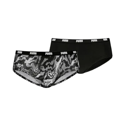 Afbeelding van PUMA Dames bedrukte hipster, zwart, XS (2 pack),