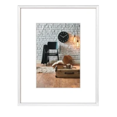 Afbeelding van Hama Fotolijst Sevilla DIN A4 (21 x 29,7 cm) met papieren passe partout 15 20 cm, hoogwaardig glas, kunststof lijst, om op te hangen, wit