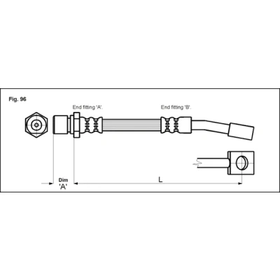 Afbeelding van METZGER 4114679 Remslang 325mm OPEL: Corsa B Hatchback