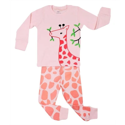 Afbeelding van Elowel Meisjes Giraf Pyjama set 100% katoen (maat 92/2 jaar)