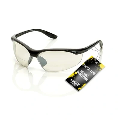 Afbeelding van voltX &#039;CONSTRUCTOR&#039; BIFOCALE VEILIGHEIDSLEESBRIL (SPIEGELGLAS +2.5 Dioptrie) CE EN166F Gecertificeerde/Fiets of Sportbril inclusief veiligheidskoord + UV400 lens met anti mist coating