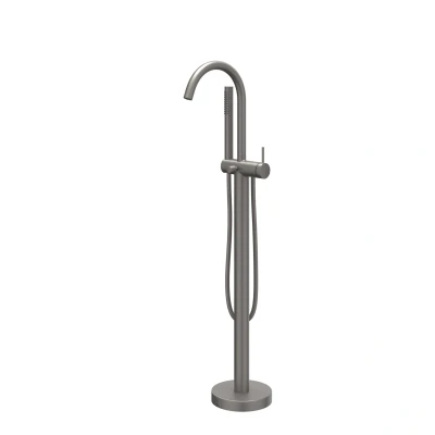 Afbeelding van IVY Bond vrijstaande badmengkraan staafhanddouche Geborsteld Metal Black PVD