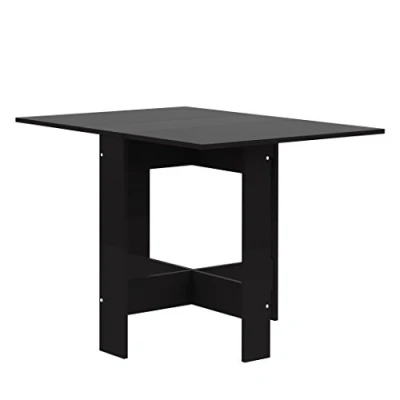 Afbeelding van vlinder, klaptafel met 2 kleppen, van melamine spaanplaat, zwart, 103/67/28 x 76 73,4 (l b h).