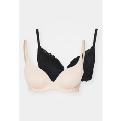 Afbeelding van Dorina Angie 2 PACK Pushup BH, Dames, Maat: 80C, Black/beige