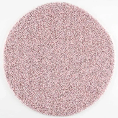 Afbeelding van Shaggy Vloerkleed Licht Roze Hoogpolig 120 cm rond
