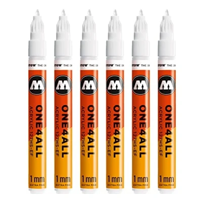 Afbeelding van Molotow MO127102 ONE4ALL 127HS EF markeerstift, signaalwit, verpakking van 6