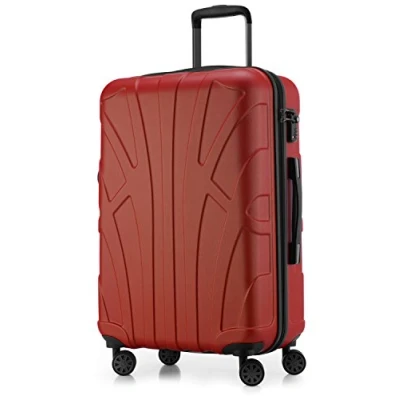 Afbeelding van Suitline harde koffer trolley check in bagage, TSA, 66 cm, ca. 58 liter, 100% ABS mat rood