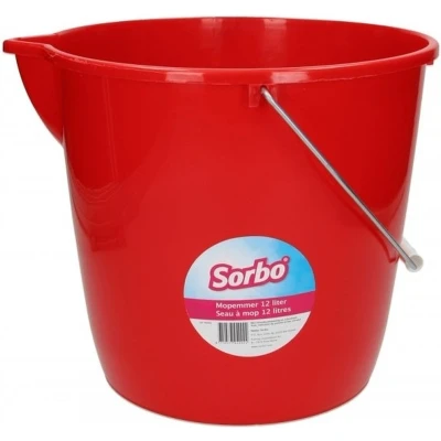 Afbeelding van Sorbo schoonmaak emmer rood 12 liter Emmers