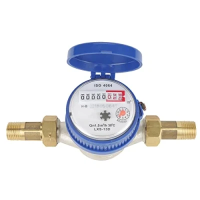 Afbeelding van Koudwatermeter, 15 mm 1/2 Inch Waterdoorstroommeter Met Accessoires voor Tuin Thuis Watermeter