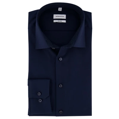 Afbeelding van Seidensticker Shaped FIT Overhemd, Heren, Maat: 41, Dark blue