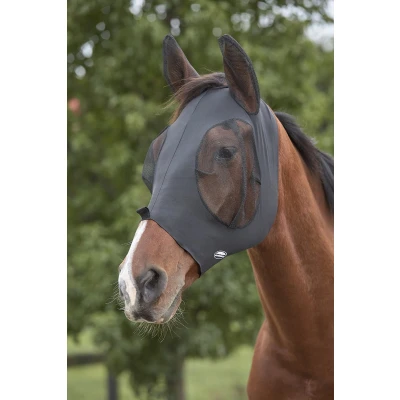Afbeelding van Weatherbeeta Vliegenmasker Deluxe Stretch Bug met Oren Zwart Cob