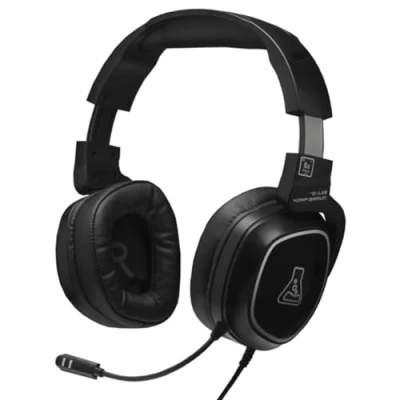 Afbeelding van The G Lab Korp Barium gaming headset met hoogwaardig stereogeluid, flexibele microfoon, 3,5 mm jackstekker, draaibare oordopjes Ultra Comfort PC / PS4 PS5/Switch zwart 2024