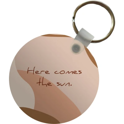 Afbeelding van Sleutelhanger Zomer Quotes Zon Plastic Rond Uitdeelcadeautjes