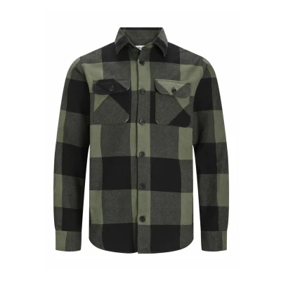 Afbeelding van Jack &amp; Jones OVER Kariertes Overhemd, Heren, Maat: Large, Dusty olive