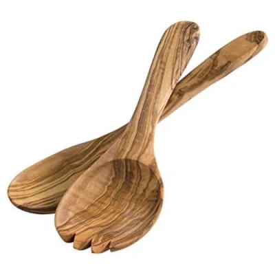 Afbeelding van APS slabestek &quot;Olive&quot;, bestaande uit twee lepels, gemaakt van duurzaam olijfhout, houten opscheplepels, elk 26,5 x 9,5 cm