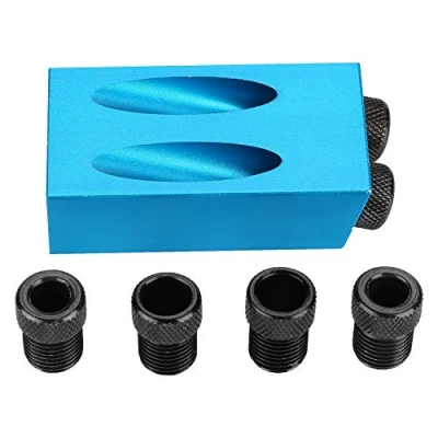 Afbeelding van Gabarit de Trou Poche set 15 Guide Menuiserie Positionneur Oblique 6/8 /10mm Localisateur Boiserie