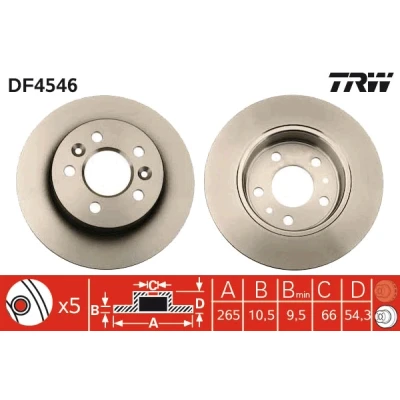 Afbeelding van Trw Remschijf DF4546