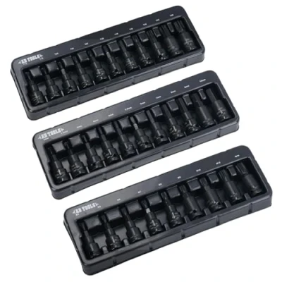 Afbeelding van AB Tools 3/8 &quot;aandrijving beïnvloed impact ondiepe hex inbus Torx ster + Spline Bits 31 st Set