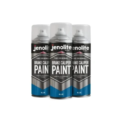 Afbeelding van JENOLITE Remklauwverf Spuitbus BLAUW Herstel en transformeer remklauwen van auto&#039;s 3 x 400 ml RAL 5017
