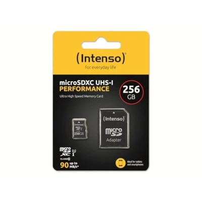 Afbeelding van Intenso 256GB microSDXC Performance microSD kaart 256 GB Class 10 UHS I Waterdicht