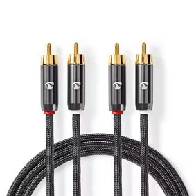 Afbeelding van Tulp kabel Nedis 5 meter (Stereo, 100% koper, Verguld)